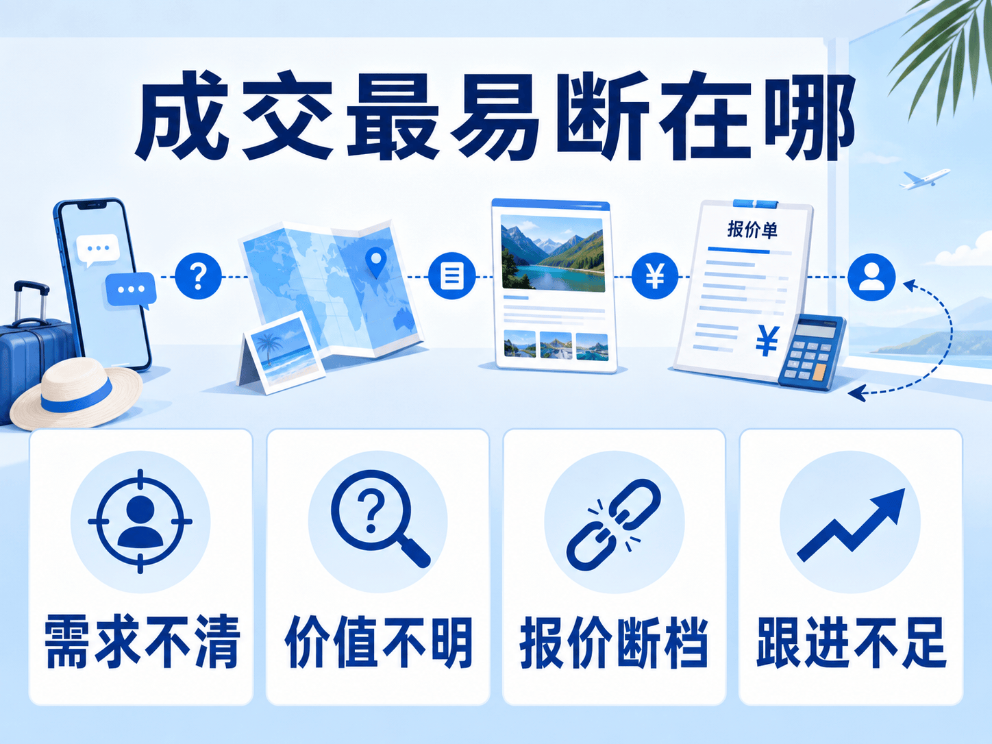 咨询到成交,最容易断在三处流程示意图